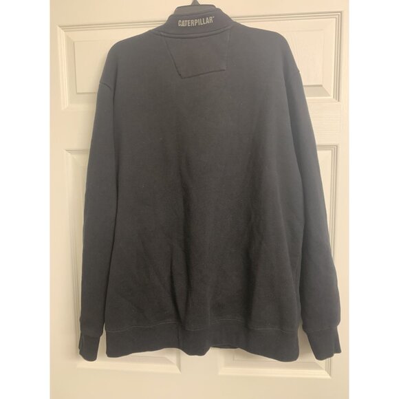 CAT Caterpillar Quarter Zip Canyon Sweatshirt Size XL Black - Picture 3 of 6